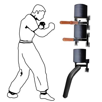 Elitix Wing Chun Dummy Wooden Martial Arts Pile with Arms and Legs, Padded Free Standing Punching Dummy for Adults, Wing Tsun Kung Fu Exercise Equipment Free Assemble