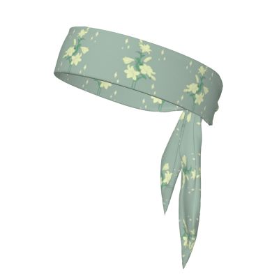 YYHWHJDE Sports Head Tie Made of Cotton Straps for Men & Women Moisture Wicking Athletic for Running, Gym, Working Out Cartoon White Lilies Pattern, Black