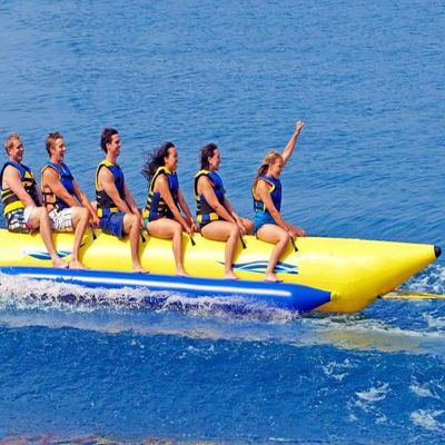 Hlixzoy Inflatable Water Flying Fish Water Banana Boat, Large Water Surfing PVC Kayak Suitable for Adults and Children, Toy Facilities,3 People