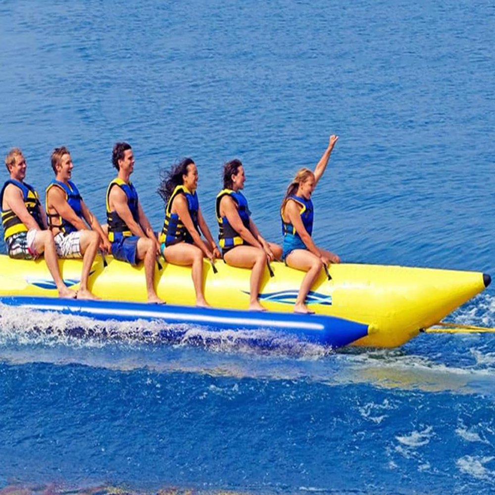 Hlixzoy Inflatable Water Flying Fish Water Banana Boat, Large Water Surfing PVC Kayak Suitable for Adults and Children, Toy Facilities,3 People