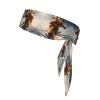 YYHWHJDE Sports Head Tie Made of Cotton Straps for Men & Women Moisture Wicking Athletic for Running, Gym, Working Out Water Skiing Fox Squirrel Printing, Black view 1