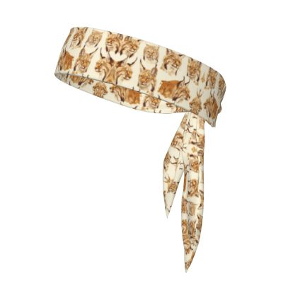 YYHWHJDE Sports Head Tie Made of Cotton Straps for Men & Women Moisture Wicking Athletic for Running, Gym, Working Out Wild Bobcat Printing, Black