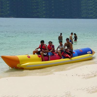 Hlixzoy Water Surfing Inflatable Banana Boat, Water Park Amusement Equipment and Multi-Person Flying Fish Inflatable PVC Kayak, Suitable for Adults and Children,5 People