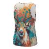 Graffiti Elk Men's Sleeveless Workout Swim Shirt Quick Dry Athletic Running Gym Muscle Beach Tank Top L view 4