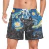 ALAZA French Bulldog Starry Sky Mens Swim Trunks with Compression Liner Quick Dry Swim Shorts L Multicoloured