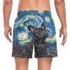 ALAZA French Bulldog Starry Sky Mens Swim Trunks with Compression Liner Quick Dry Swim Shorts L Multicoloured view 2