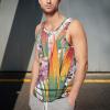 ZHANGXM Yucca Flower Color Graffiti Men's Sleeveless Workout Swim Shirt Quick Dry Athletic Running Gym Muscle Beach Tank Top M view 2