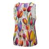 Color Graffiti Tulip Men's Sleeveless Workout Swim Shirt Quick Dry Athletic Running Gym Muscle Beach Tank Top L view 4