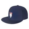 POOEDSO Cute Marshmallow Wearing A Bow Snapback Hats for Men Baseball Cap Trucker Hat Flat Brim Hats Navy Blue view 1