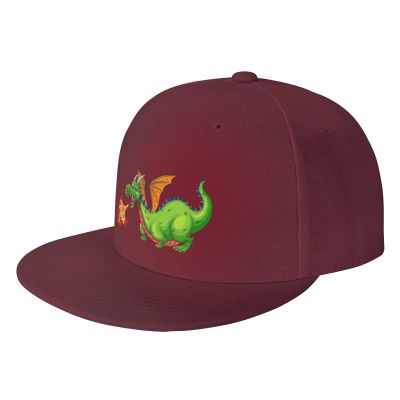 Medieval Fire Breathing Dragon Snapback Hats for Men Baseball Cap Trucker Hat Flat Brim Hats Dark Red