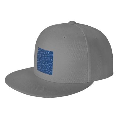 Blueberry Seamless Pattern Snapback Hats for Men Baseball Cap Trucker Hat Flat Brim Hats Gray