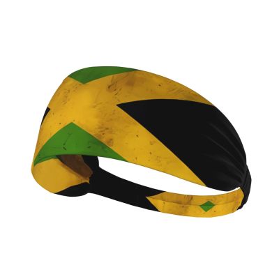 Elastic Unisex Sports Headband Moisture Wicking Athletic for Running, Working Out,Outdoor Sports Old Jamaican Flag Printing