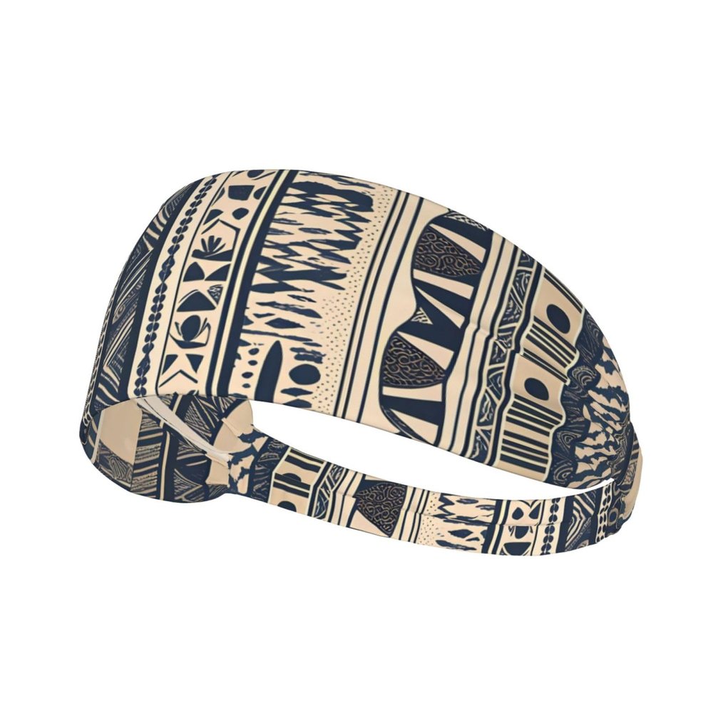 YYHWHJDE Elastic Unisex Sports Headband Moisture Wicking Athletic for Running, Working Out,Outdoor Sports African Peoples Illustration Prints, Black