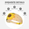 YYHWHJDE Elastic Unisex Sports Headband Moisture Wicking Athletic for Running, Working Out,Outdoor Sports Golden Sunflower Picture, Black view 3