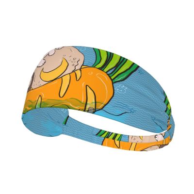 YYHWHJDE Elastic Unisex Sports Headband Moisture Wicking Athletic for Running, Working Out,Outdoor Sports Sunflower Seeds and Rabbits Prints, Black