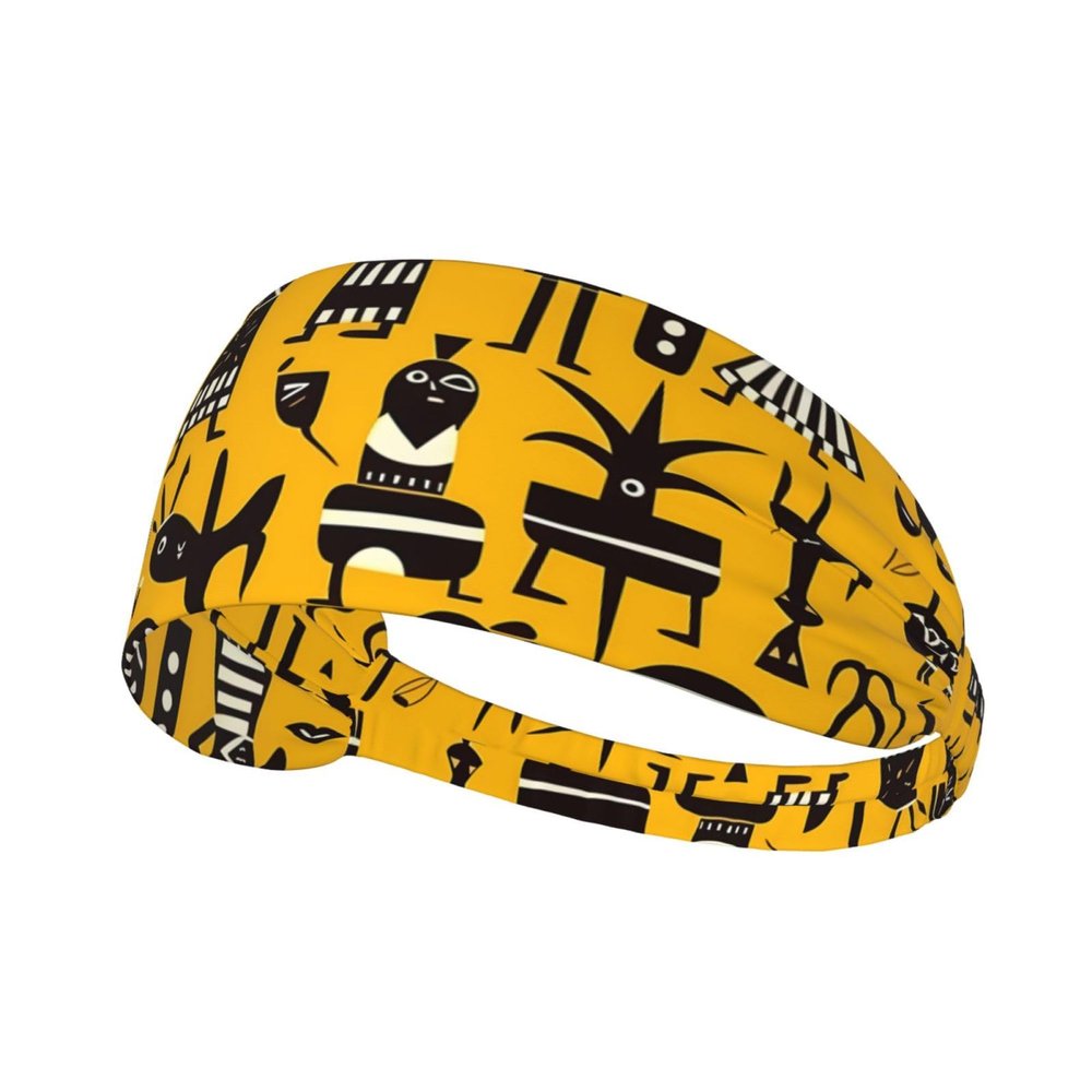 YYHWHJDE Elastic unisex sports headband Moisture Wicking Athletic for Running, Working Out,Outdoor sports african mud cloth tribal Printing