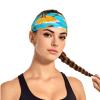 YYHWHJDE Elastic Unisex Sports Headband Moisture Wicking Athletic for Running, Working Out,Outdoor Sports Island with Sandy Beach and Palm Tree Printing, Black view 2