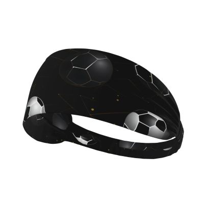 YYHWHJDE Elastic Unisex Sports Headband Moisture Wicking Athletic for Running, Working Out,Outdoor Sports Soccer Black Printing