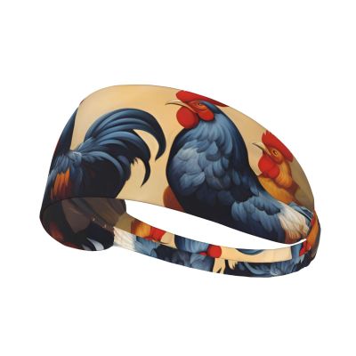 YYHWHJDE Elastic Unisex Sports Headband Moisture Wicking Athletic for Running, Working Out,Outdoor Sports Colorful Big Cock Picture, Black