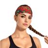 YYHWHJDE Elastic Unisex Sports Headband Moisture Wicking Athletic for Running, Working Out,Outdoor Sports Red Geranium Potted Plant Prints, Black view 2