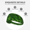 YYHWHJDE Elastic Unisex Sports Headband Moisture Wicking Athletic for Running, Working Out,Outdoor Sports Green Leaves Wall Printing, Black view 3