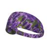YYHWHJDE Elastic Unisex Sports Headband Moisture Wicking Athletic for Running, Working Out,Outdoor Sports Purple Lavender Garden Prints, Black view 1