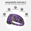 YYHWHJDE Elastic Unisex Sports Headband Moisture Wicking Athletic for Running, Working Out,Outdoor Sports Purple Lavender Garden Prints, Black view 3