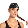 YYHWHJDE Elastic Unisex Sports Headband Moisture Wicking Athletic for Running, Working Out,Outdoor Sports Black and White Skulls Picture view 2