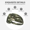 YYHWHJDE Elastic Unisex Sports Headband Moisture Wicking Athletic for Running, Working Out,Outdoor Sports Hardwoods Green Camo Prints, Black view 3