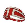 Elastic Unisex Sports Headband Moisture Wicking Athletic for Running, Working Out,Outdoor Sports red and White Printing view 1