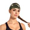 YYHWHJDE Elastic Unisex Sports Headband Moisture Wicking Athletic for Running, Working Out,Outdoor Sports Army Camouflage Printing, Black view 2