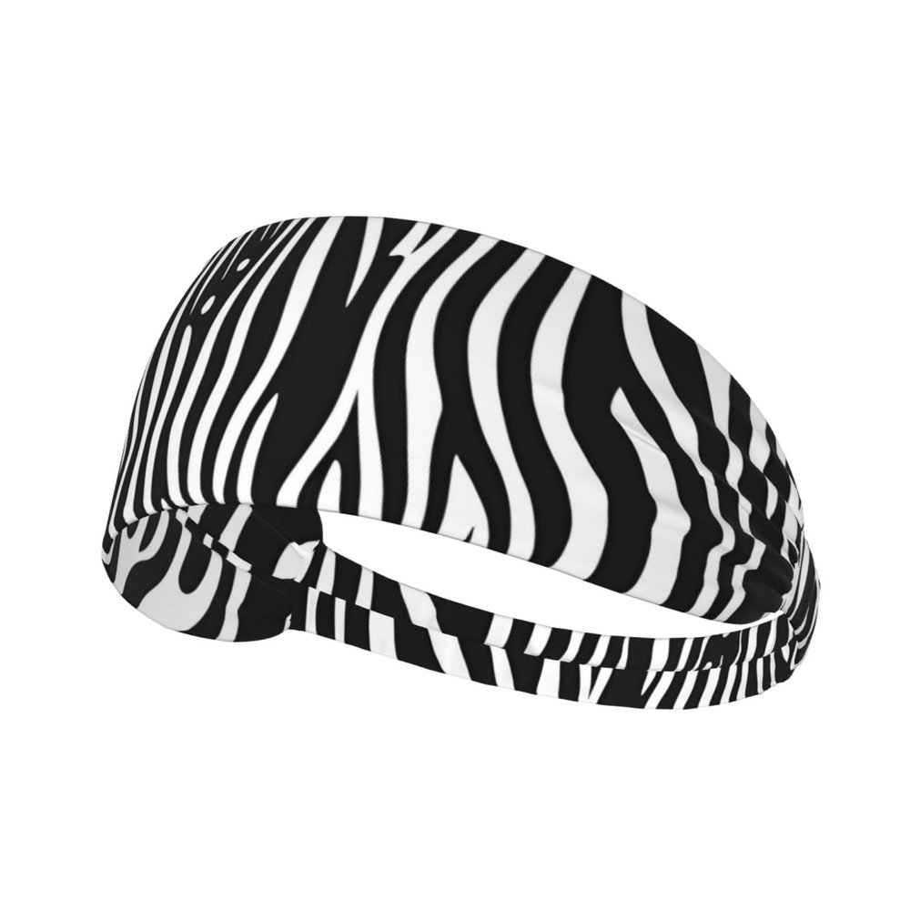 YYHWHJDE Elastic Unisex Sports Headband Moisture Wicking Athletic for Running, Working Out,Outdoor Sports Black and White Zebra Stripes Prints