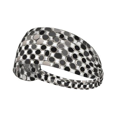 YYHWHJDE Elastic Unisex Sports Headband Moisture Wicking Athletic for Running, Working Out,Outdoor Sports Silver Round Picture, Black