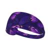 YYHWHJDE Elastic Unisex Sports Headband Moisture Wicking Athletic for Running, Working Out,Outdoor Sports Purple Butterfly Printing, Black view 1