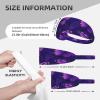 YYHWHJDE Elastic Unisex Sports Headband Moisture Wicking Athletic for Running, Working Out,Outdoor Sports Purple Butterfly Printing, Black view 4