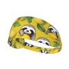YYHWHJDE Elastic unisex sports headband Moisture Wicking Athletic for Running, Working Out,Outdoor sports Cute sloths on yellow lemons Pattern, Black view 1