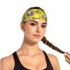 YYHWHJDE Elastic unisex sports headband Moisture Wicking Athletic for Running, Working Out,Outdoor sports Cute sloths on yellow lemons Pattern, Black view 2