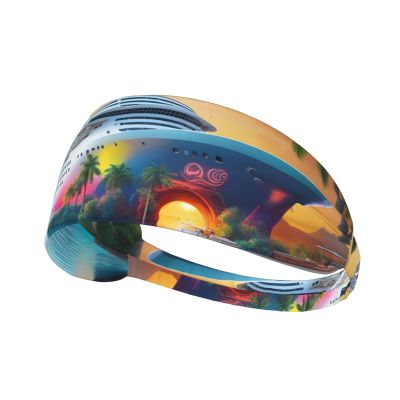 YYHWHJDE Elastic unisex sports headband Moisture Wicking Athletic for Running, Working Out,Outdoor sports Pool Party Cruise Ship Pattern, Black