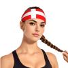 Elastic Unisex Sports Headband Moisture Wicking Athletic for Running, Working Out,Outdoor Sports Denmark Danish Flag Picture view 2