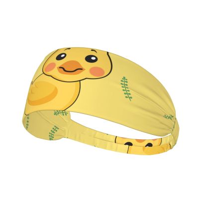 YYHWHJDE Elastic Unisex Sports Headband Moisture Wicking Athletic for Running, Working Out,Outdoor Sports Cartoon Duck Printing, Black