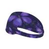 YYHWHJDE Elastic Unisex Sports Headband Moisture Wicking Athletic for Running, Working Out,Outdoor Sports Purple Butterflies Printing, Black view 1