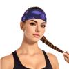 YYHWHJDE Elastic Unisex Sports Headband Moisture Wicking Athletic for Running, Working Out,Outdoor Sports Purple Butterflies Printing, Black view 2