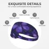 YYHWHJDE Elastic Unisex Sports Headband Moisture Wicking Athletic for Running, Working Out,Outdoor Sports Purple Butterflies Printing, Black view 3