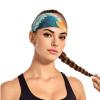 YYHWHJDE Elastic Unisex Sports Headband Moisture Wicking Athletic for Running, Working Out,Outdoor Sports Sunset and Sunrise with Ocean Sea Waves Prints, Black view 2