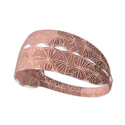 YYHWHJDE Elastic Unisex Sports Headband Moisture Wicking Athletic for Running, Working Out,Outdoor Sports Rose Gold Pattern Backgrounds Prints, Black