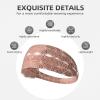 YYHWHJDE Elastic Unisex Sports Headband Moisture Wicking Athletic for Running, Working Out,Outdoor Sports Rose Gold Pattern Backgrounds Prints, Black view 3