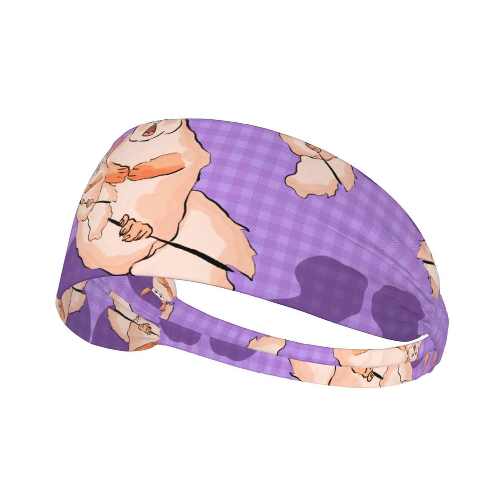 YYHWHJDE Elastic Unisex Sports Headband Moisture Wicking Athletic for Running, Working Out,Outdoor Sports Wacky Bunny Prints, Black