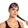 YYHWHJDE Elastic Unisex Sports Headband Moisture Wicking Athletic for Running, Working Out,Outdoor Sports USA Flag Patriotic Eagle Prints, Black view 2