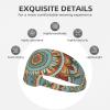 YYHWHJDE Elastic Unisex Sports Headband Moisture Wicking Athletic for Running, Working Out,Outdoor Sports Mandala Pattern Prints, Black view 3