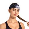 YYHWHJDE Elastic Unisex Sports Headband Moisture Wicking Athletic for Running, Working Out,Outdoor Sports Purple Black Goth Spooky Printing view 2